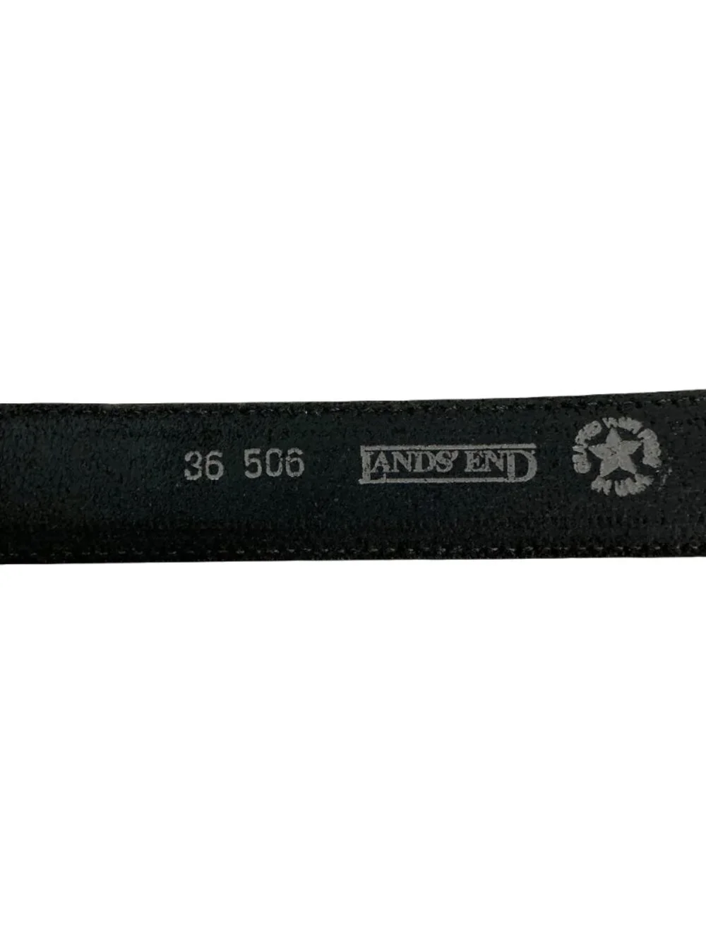 Lands End Western Leather 506 Belt Gold Buckle Mens 36 Black